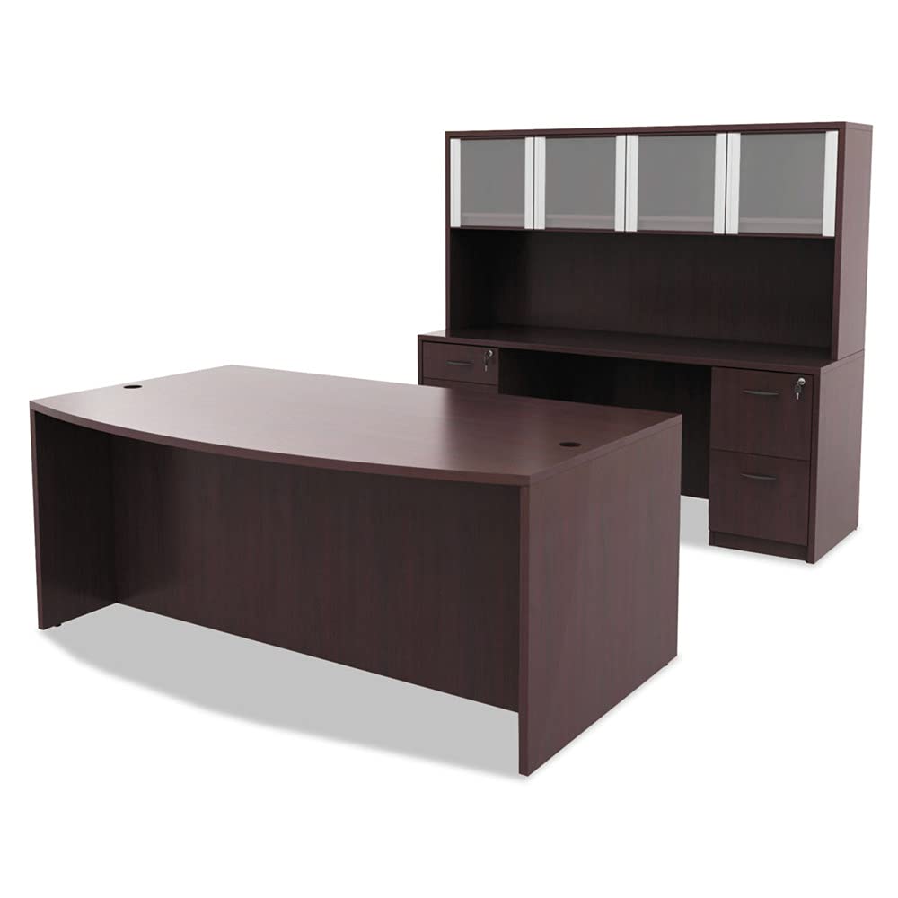 Alera Alera Valencia Series Full Pedestal File, Left Or Right, 2 Legal/Letter-Size File Drawers, Mahogany, 15.63" X 20.5" X 28.5"