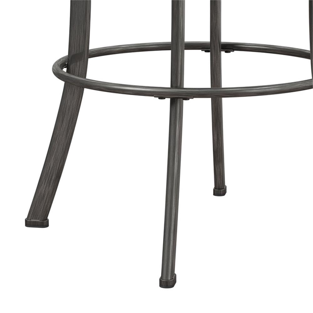Hillsdale Bridgetown Metal Bar Height Swivel Stool, Pewter