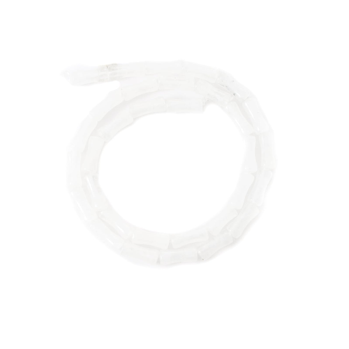 5x12mm Natural White Jade Stone Bamboo Shape Gem Healing Energy Loose Spacer Beads for DIY Necklace Bracelet Earring
