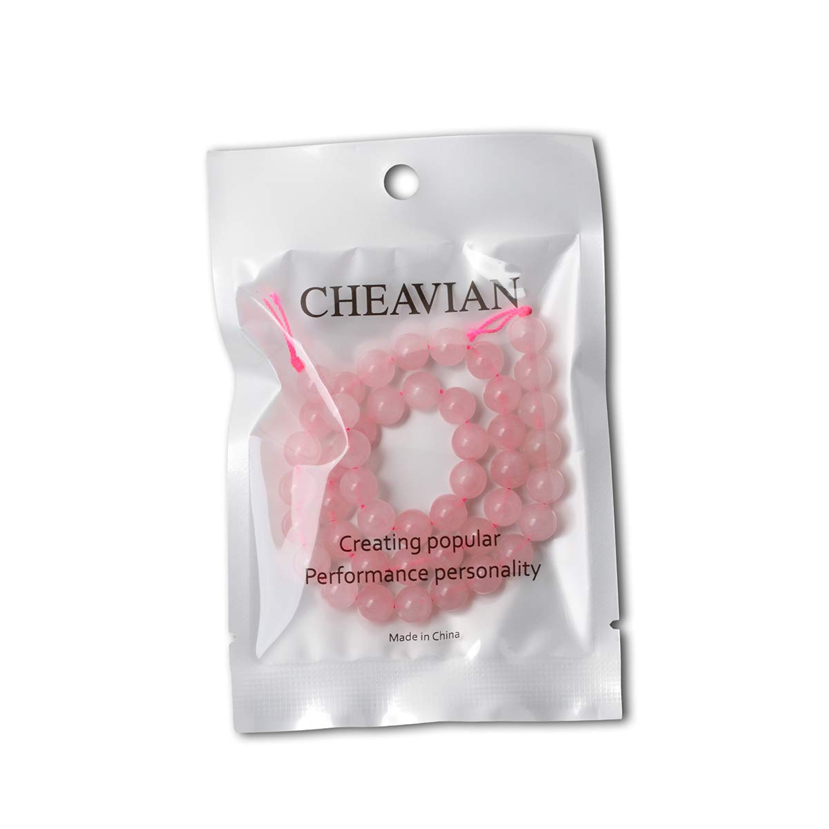 CHEAVIAN 45PCS 8mm Natural Rose Quartz Gemstone Round Loose Bead Pink Crystal for Jewelry Making 1 Strand 15"