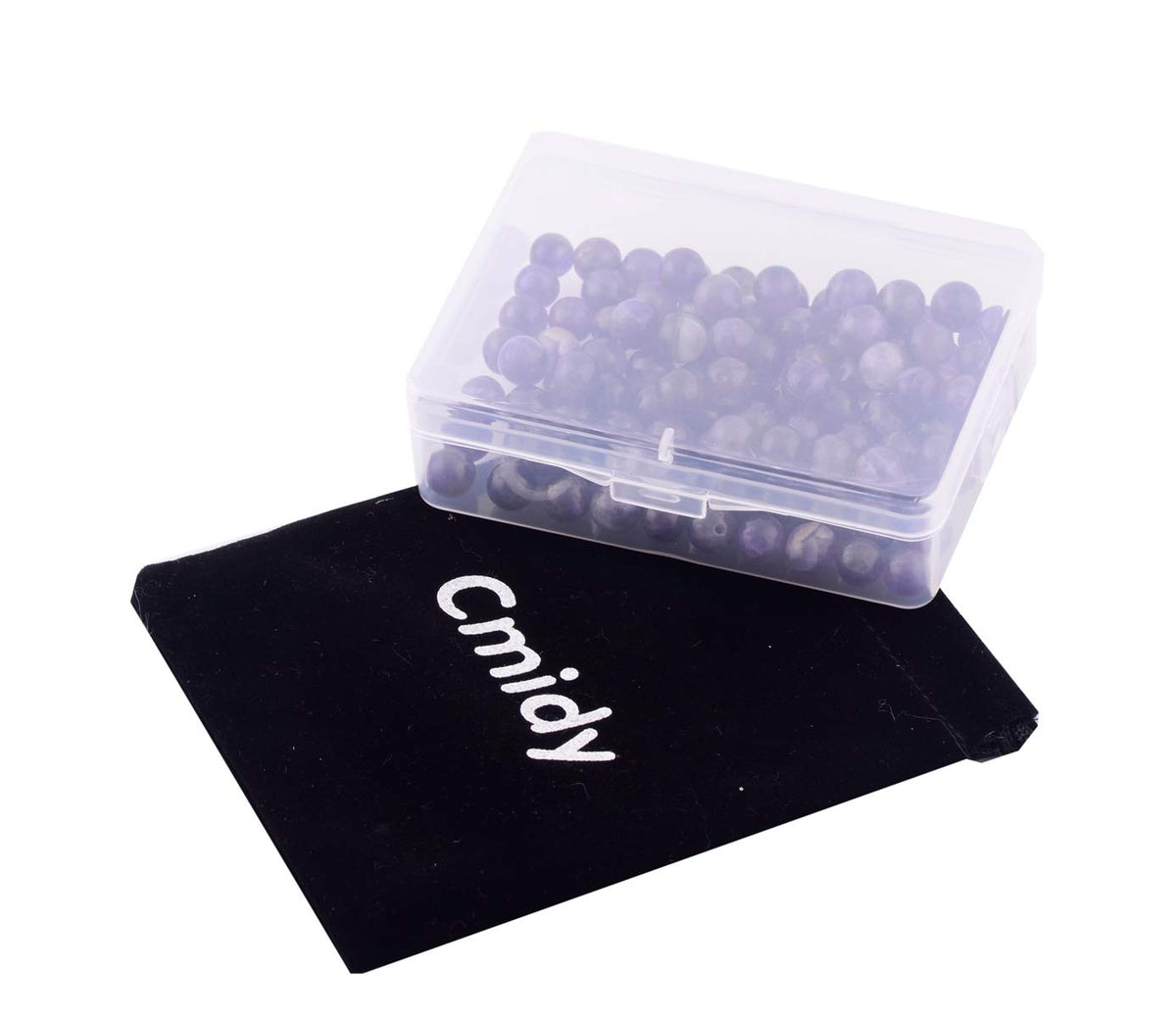 Natural Stone Beads 100pcs Round Genuine Real Stone Beading Loose Gemstones Hole Size 1mm DIY Smooth Bead for Bracelet Necklace Earrings Jewelry Making (Amethyst Purple, 6mm)