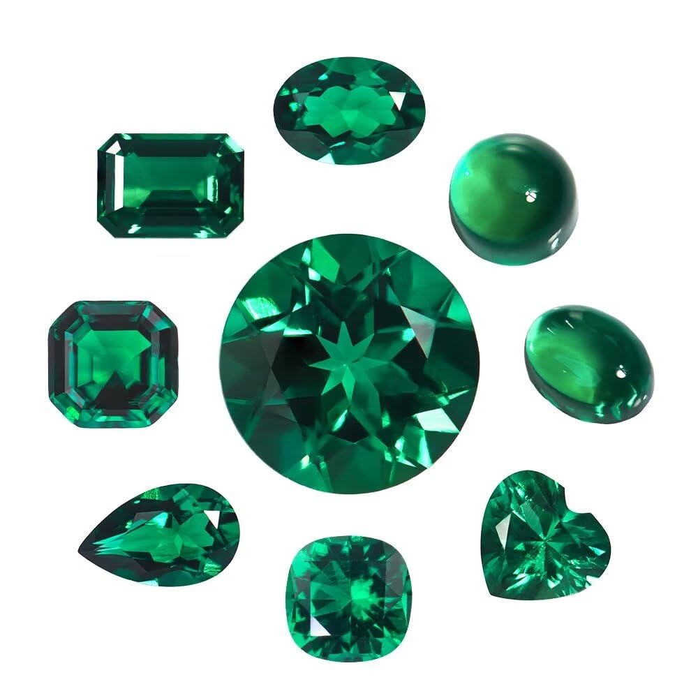 Arting Oval Heart Zambian Emerald 1CT WS Green Lab Cultivated Emerald Loose Cut Gemstone