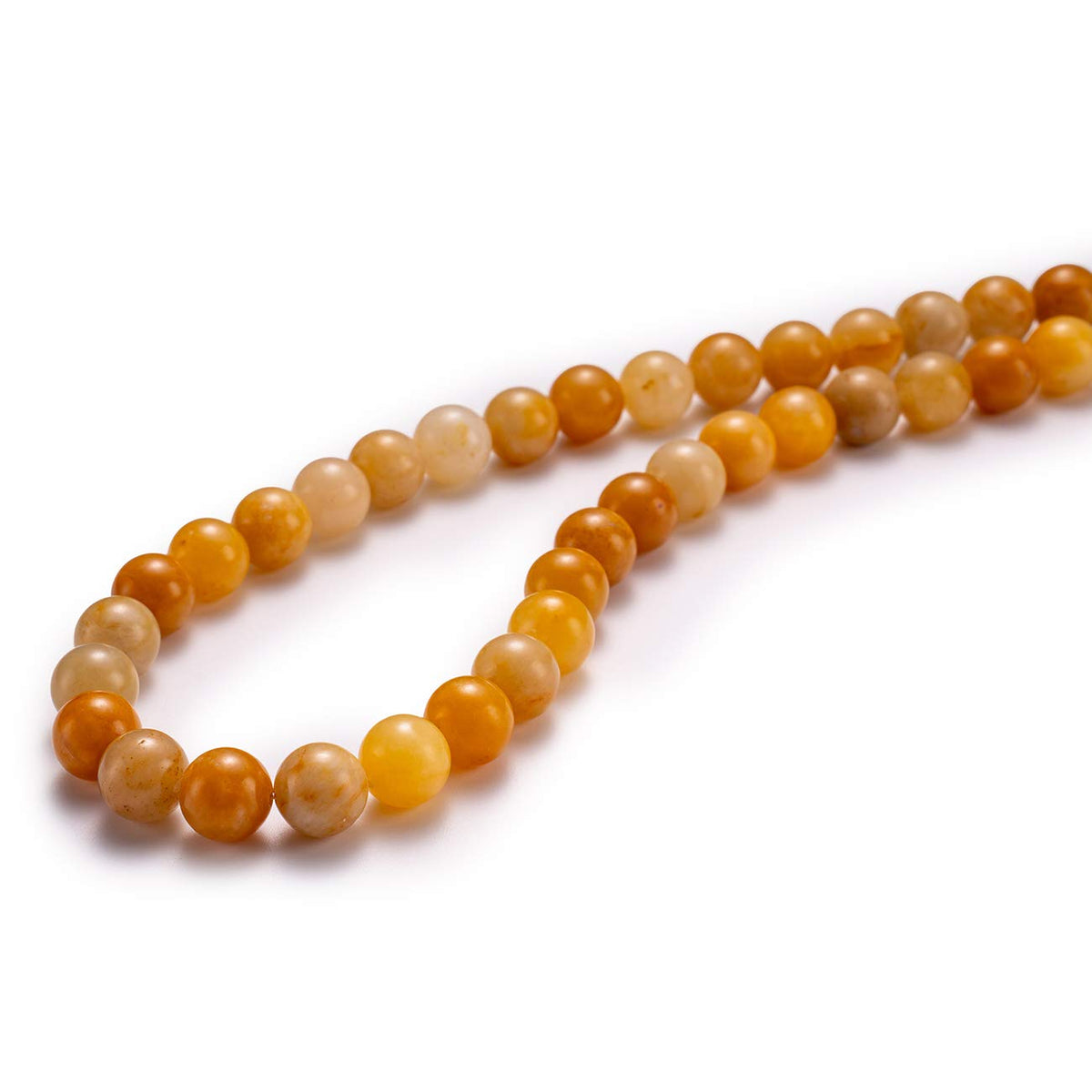 BEADIA Natural Yellow Jade Stone Round Loose Semi Gemstone Beads for Jewelry Making 10MM 38PCS