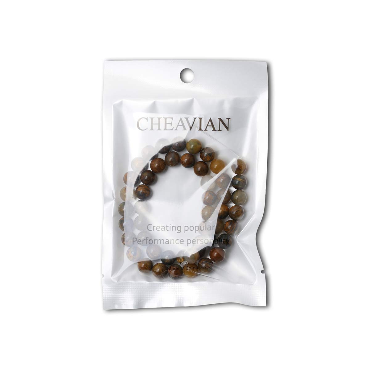 CHEAVIAN 45PCS 8mm Natural Golden Pietersite Gemstone Round Loose Beads Stone Beads for Jewelry Making DIY Findings 1 Strand 15"