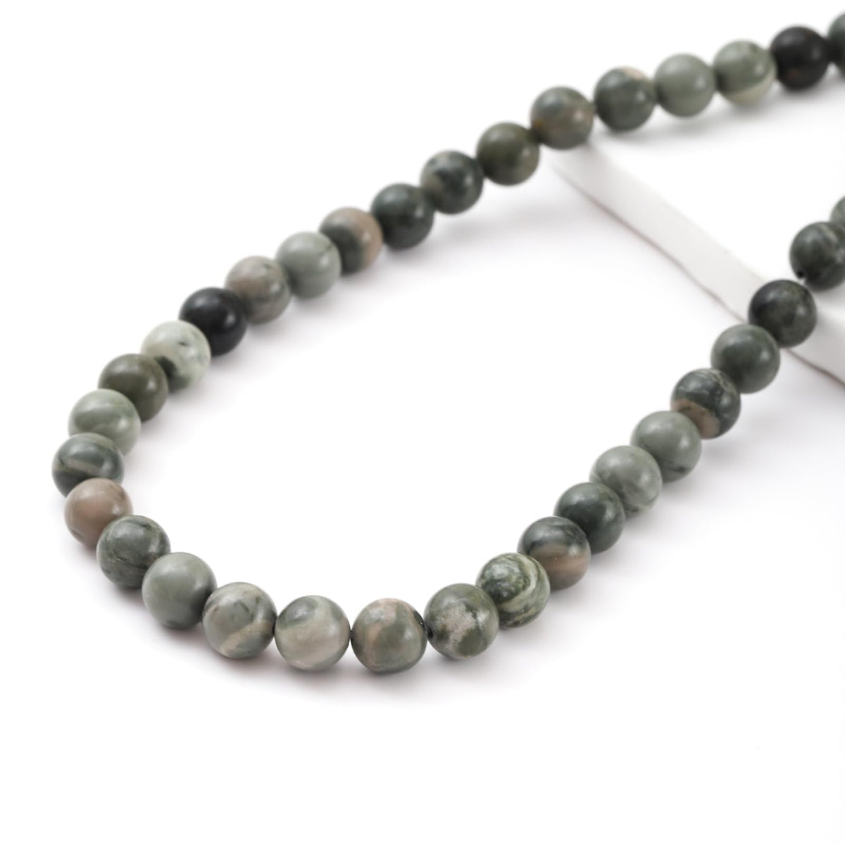10mm 38pcs DIY Natural Sinkiang Jade Stone Beads Round Healing Crystal Gemstone Loose Beads for Jewelry Making Handmade Bracelet Necklace