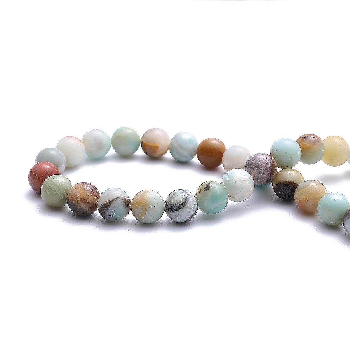 BEADIA Natural Amazonite Jade Stone Round Loose Semi Gemstone Beads for Jewelry Making 4MM 89PCS