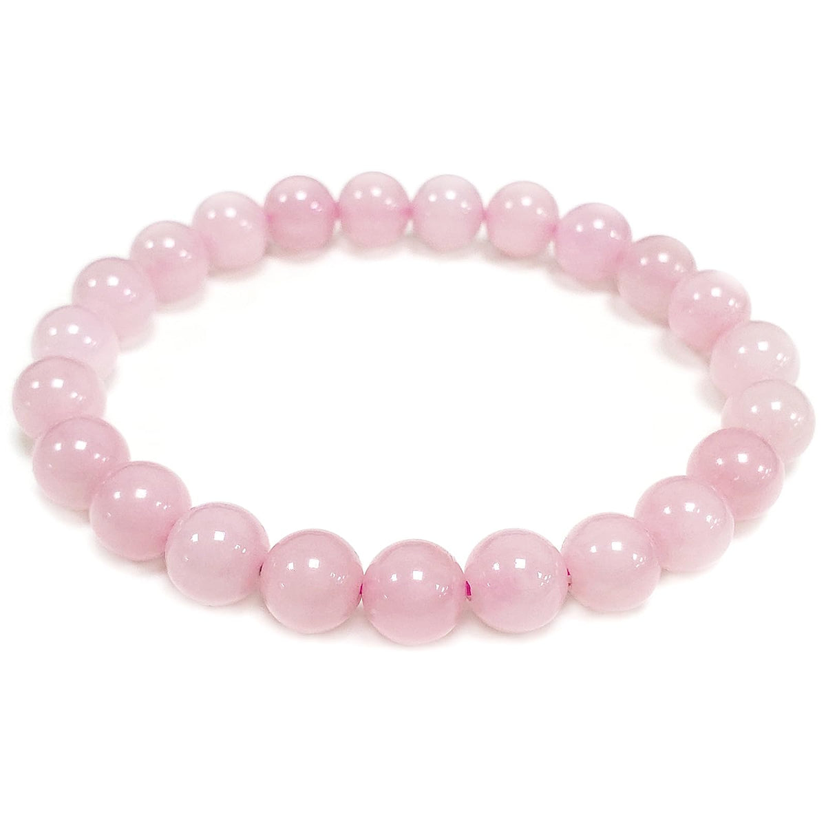 chengmu 8mm Pink Rose Quartz Stretch Bracelet, Natural Gemstone Round Stone Crystal Beads for Elastic Bracelet 7.5"