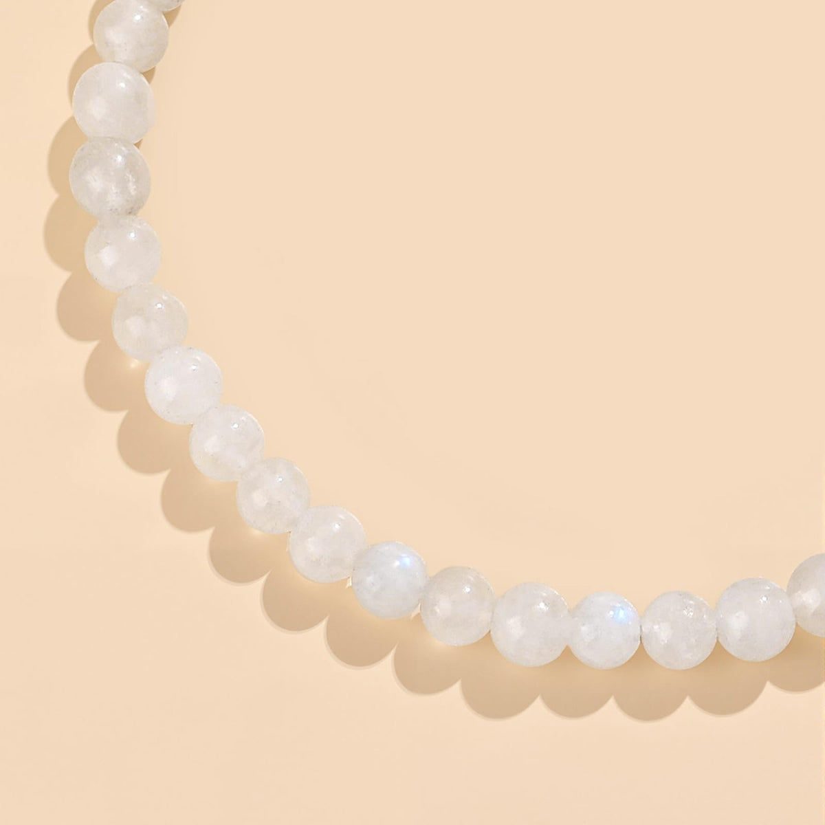 GolbalJew Natural Gemstone Beads Bracelets Healing Crystal Stone Beaded Bracelet for Women Men Handmade Spiritual Jewelry Gifts, 4mm Moonstone Round Beads