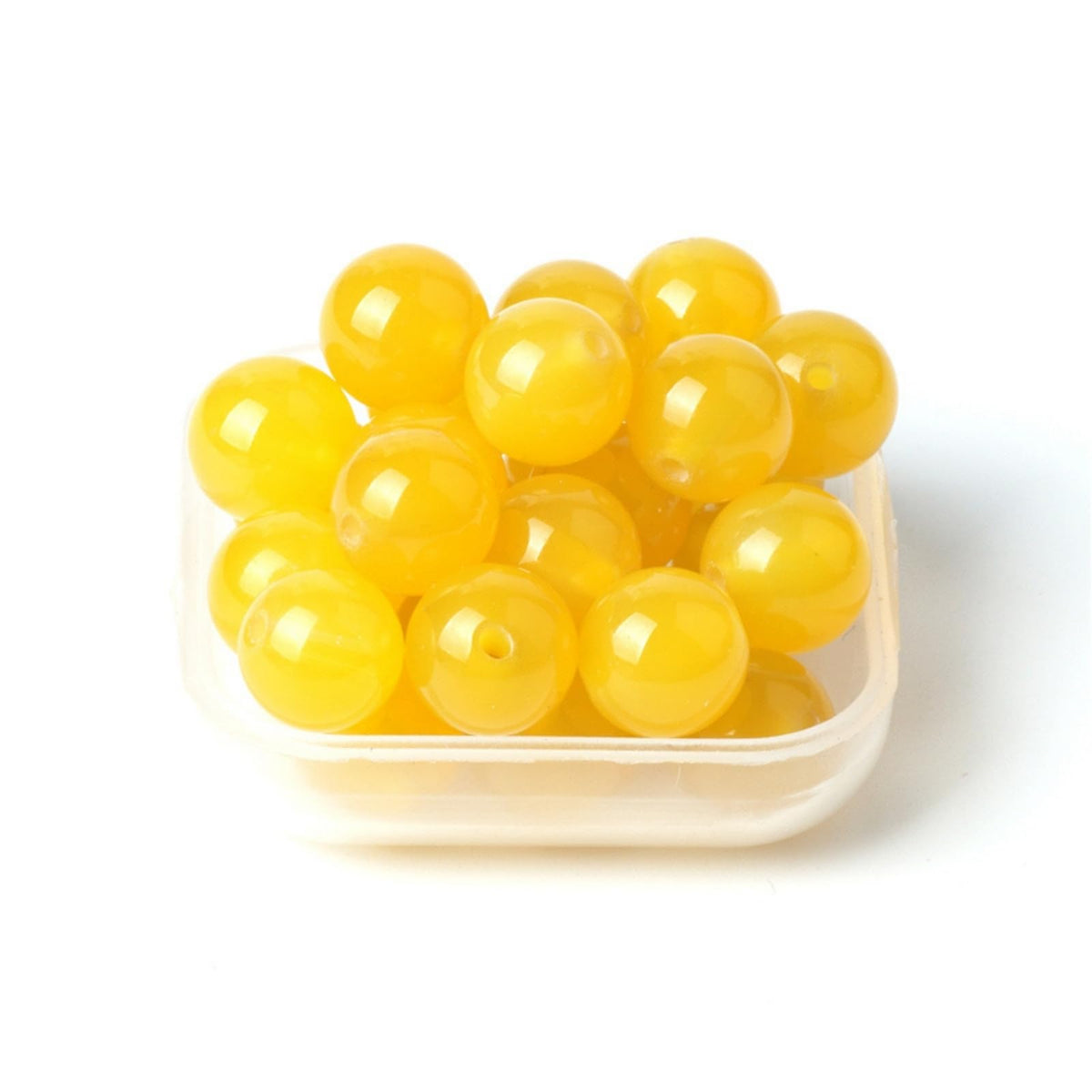 100Pcs Natural Stone 6mm Yellow Agate Round Loose Gemstone Energy Healing Beads Hole Size 1mm DIY Smooth Beads for Bracelet Necklace Earrings Jewelry Making