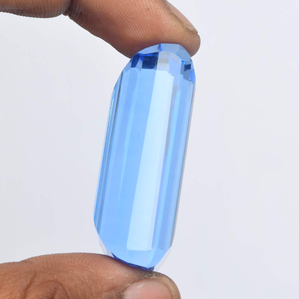 GEMHUB Gemstone For Necklace Blue Topaz Approx 90-100 Ct Emerald Cut Blue Topaz Jewelry Making Loose Gemstone Jewelry For Women