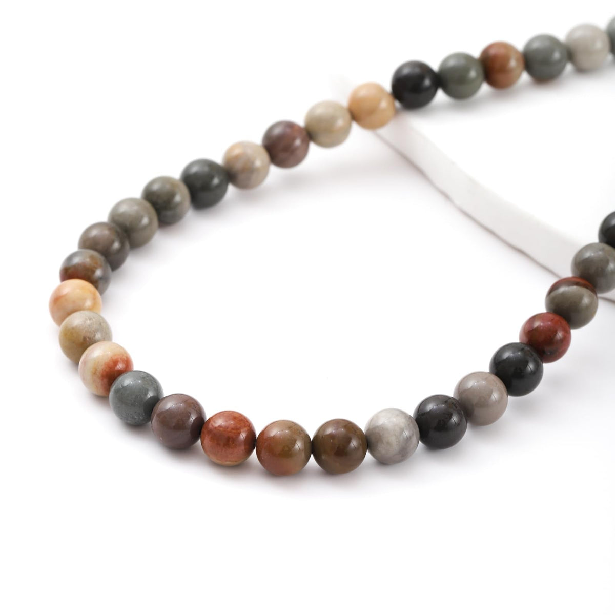 10mm 38pcs DIY Natural USA Picture Stone Beads Round Healing Crystal Gemstone Loose Beads for Jewelry Making Handmade Bracelet Necklace