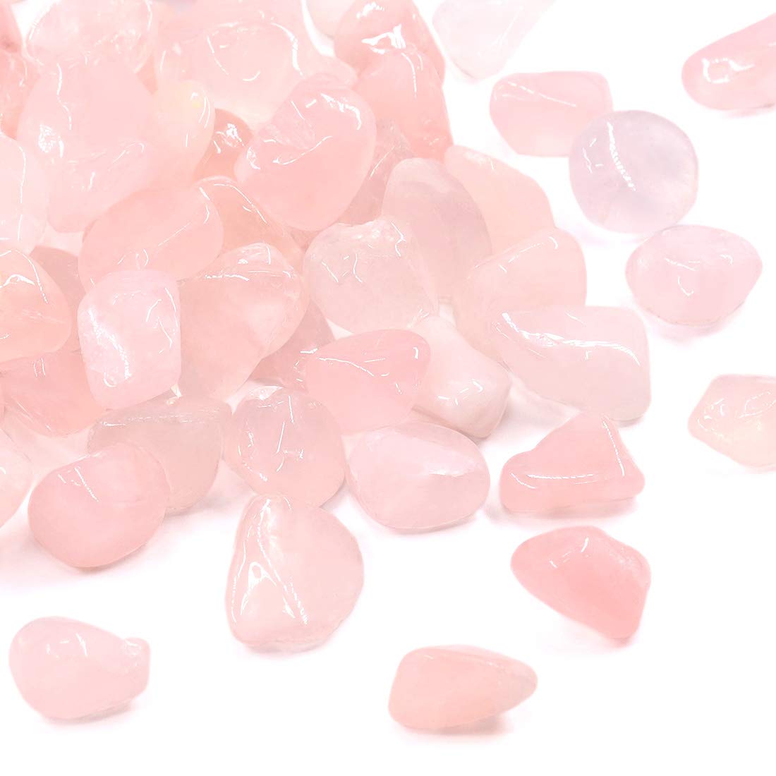 Hilitchi 1lb Bulk Large Natural Tumbled Polished Brazilian Stones Gemstone Healing Crystals Quartz for Wicca, Reiki, and Energy Crystal Healing (Rose Quartz about 1lb/450g/16oz/bag)