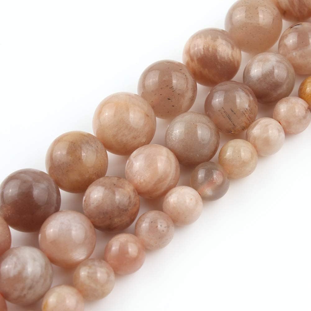 Yochus 45pcs Sunstone Beads,8mm Healing Power Natural Stone Round Loose Beads for Jewelry Making Earring Necklace DIY Crafts