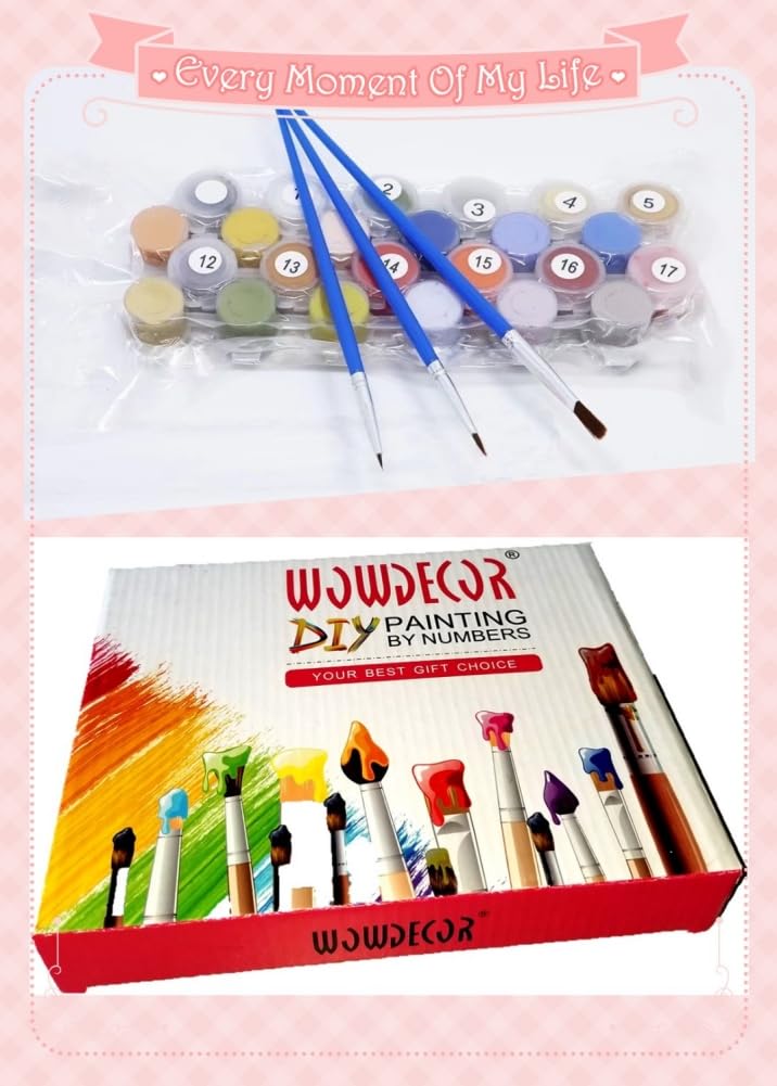 Wowdecor Paint by Numbers for Adults Beginner Kids, Number Painting - Tea Tree Flowers by Monet 40x50 cm - Wall Art Gifts (Flower, No Frame)