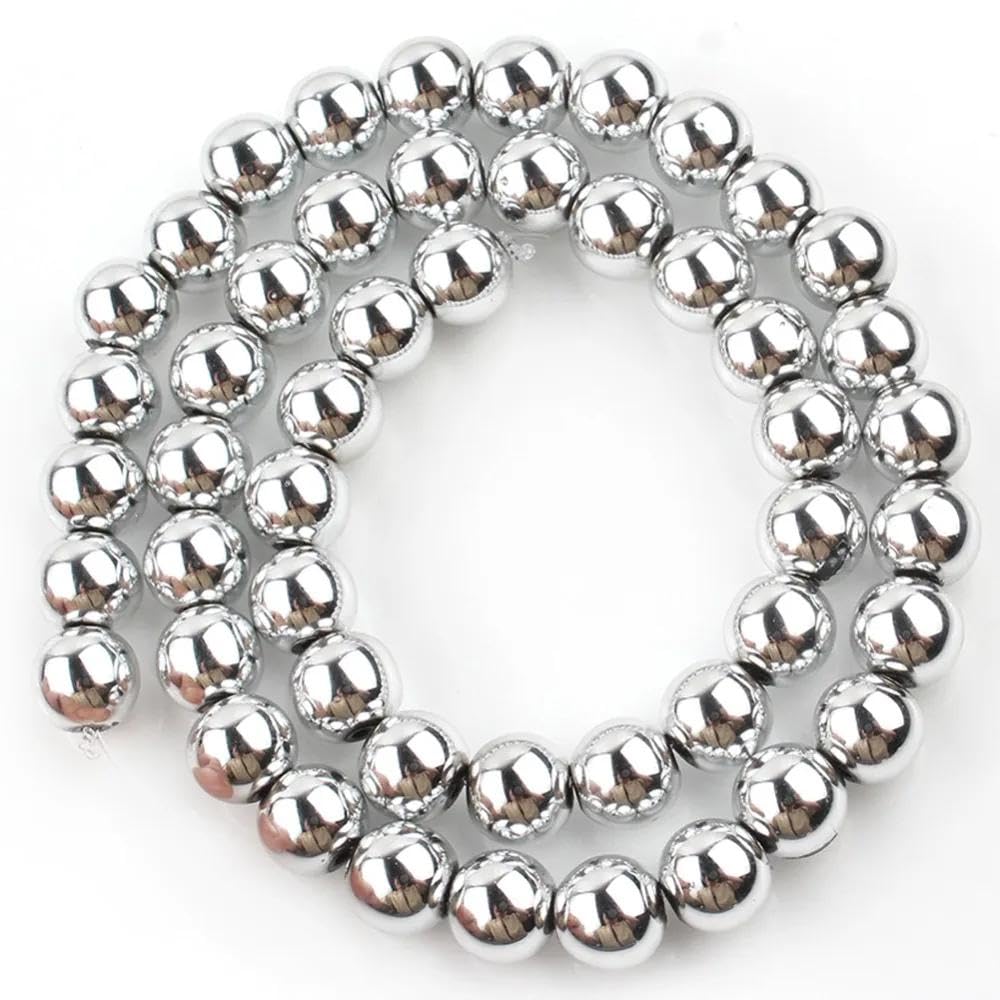 Zenkeeper 108Pcs Silver Hematite Spacer Loose Beads Bulk with Holes Handcrafted for DIY Bracelets Jewelry Making Crafts Supplies