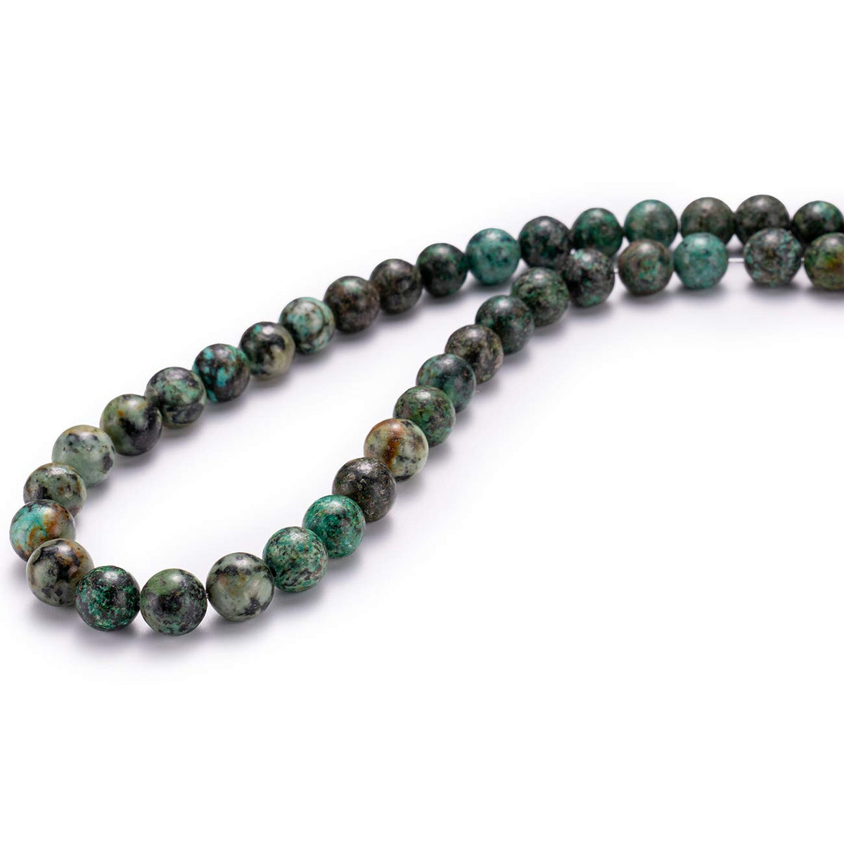 BEADIA Natural African Turquoise Stone Round Loose Semi Gemstone Beads for Jewelry Making 6MM 61PCS