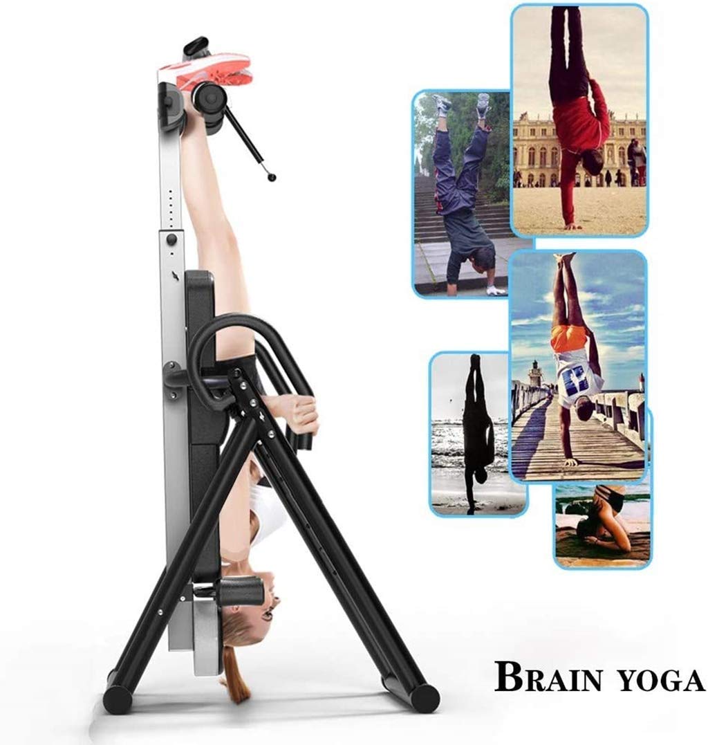 Gravity Heavy Duty Inversion Table with Headrest Adjustable Protective Strap Back Stretcher Machine for Pain Relief Therapy Body Fi