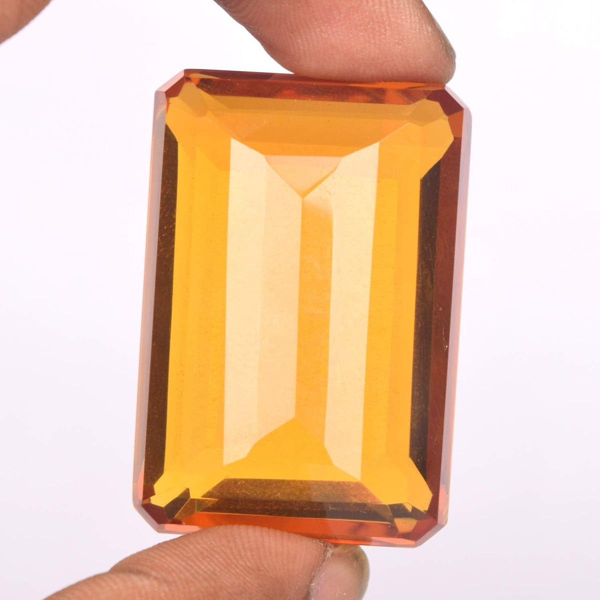 GEMHUB Jewelry Making Yellow Citrine 76.50 Ct Emerald Cut Loose Yellow Citrine, Faceted Birthstone Yellow Citrine Gem