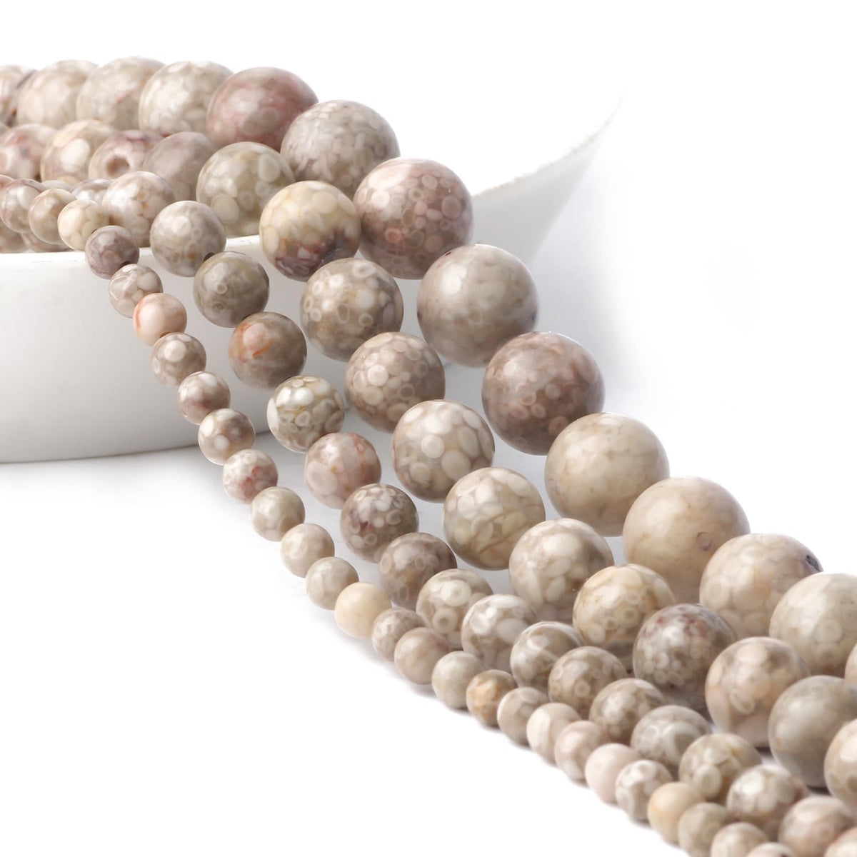 Yochus 45pcs Polish Maifanitum Beads,8mm Healing Power Natural Stone Round Loose Gemstone Beads for Jewelry Making Earring Necklace DIY Crafts