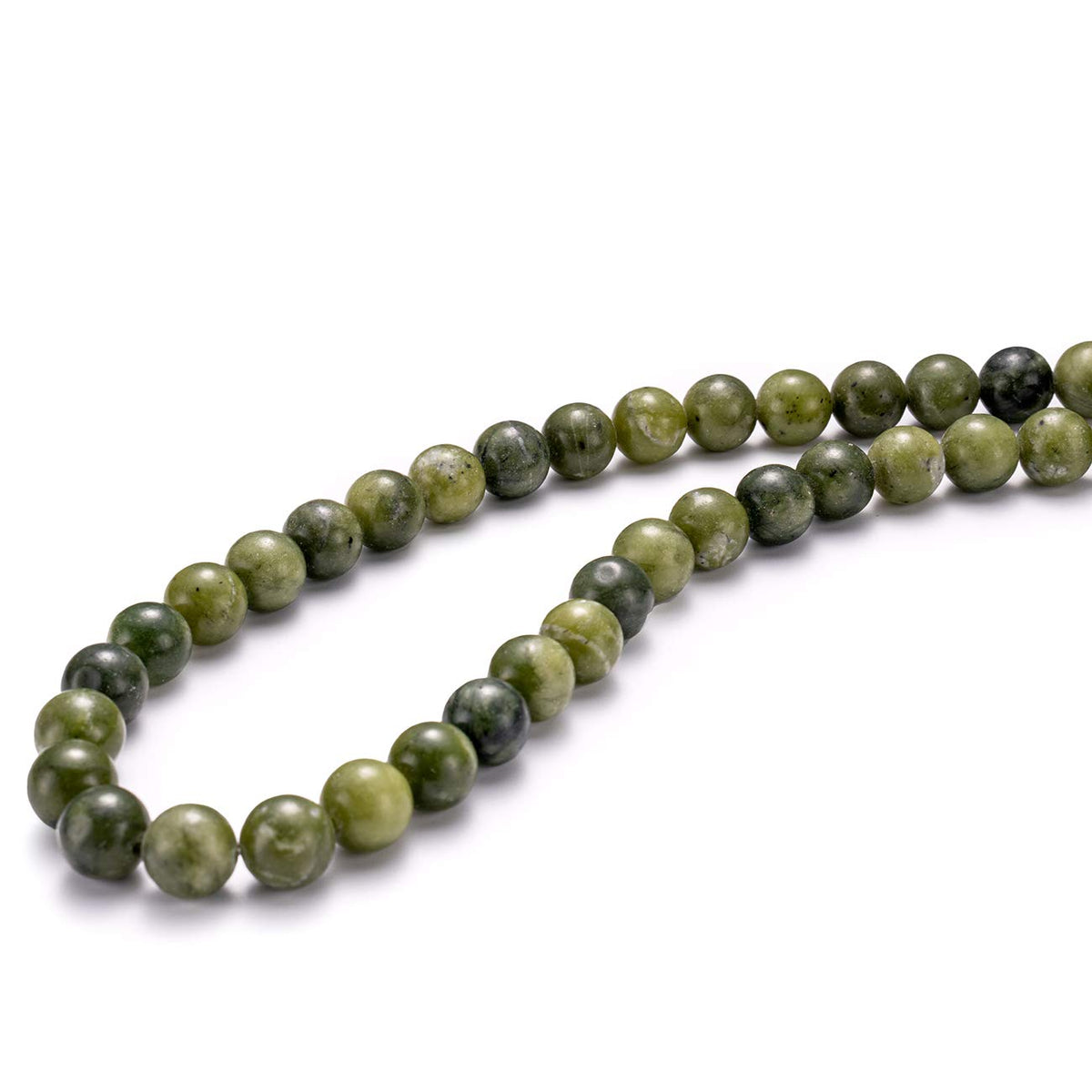 BEADIA Taiwan Green Jade Natural Stone Round Loose Semi Gemstone Beads for Jewelry Making 6MM 61PCS