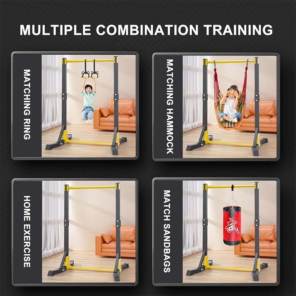 Pull Up Station, 400LBS Multifunctional Fitness Power Tower, 11 Gears Adjustable Free Standing Pull Up Bar Dip Station with Non Skid Widen Base, for Outdoor Home Gym Workout Exercise