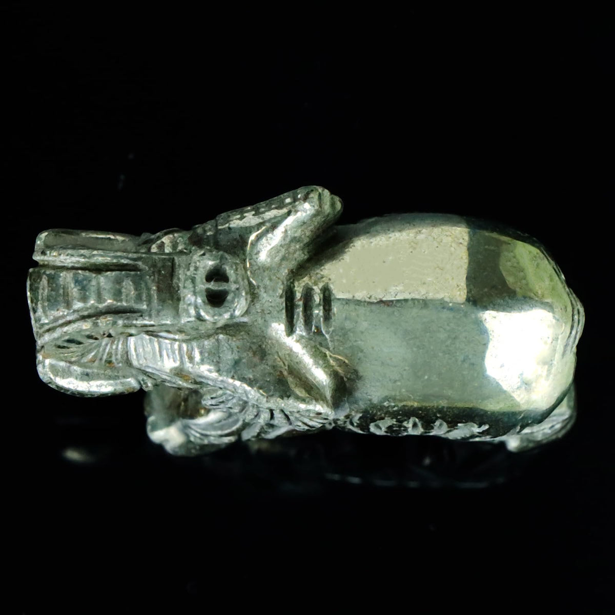 Hxswkk 2.5" Pyrite Crystal Elephant Statue - Hand Carved Healing Craft Home Office Decor & Gifts