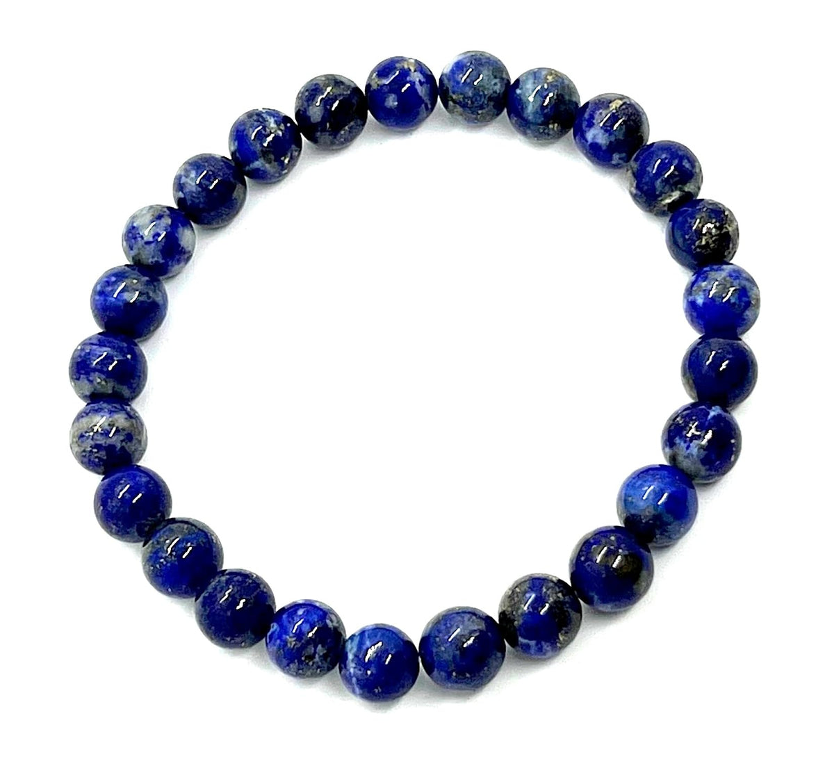 AWAKEN YOUR KUNDALINI Lapis Lazuli Bracelet – Throat Chakra Balance, 8mm Stretch Beads