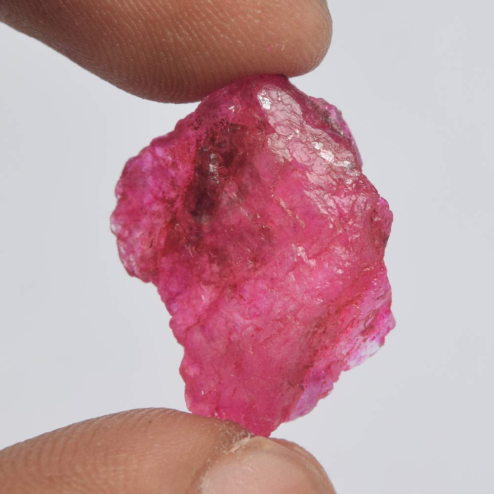 GEMHUB Natural Ruby 14.50 Ct Certified Raw Loose Stone Red Gemstone Jewelry Collector Quality