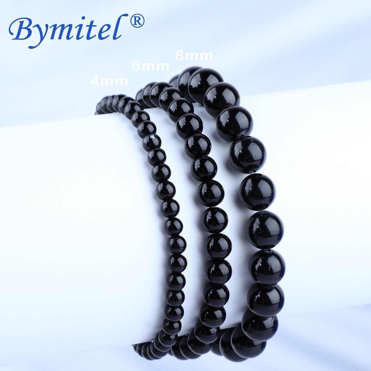 Bymitel 6mm Black Onyx - Handmade Reiki Gemstone Stretch Bracelet, Natural Beauty & Spiritual Essence, Crystal Healing for Unisex Adults