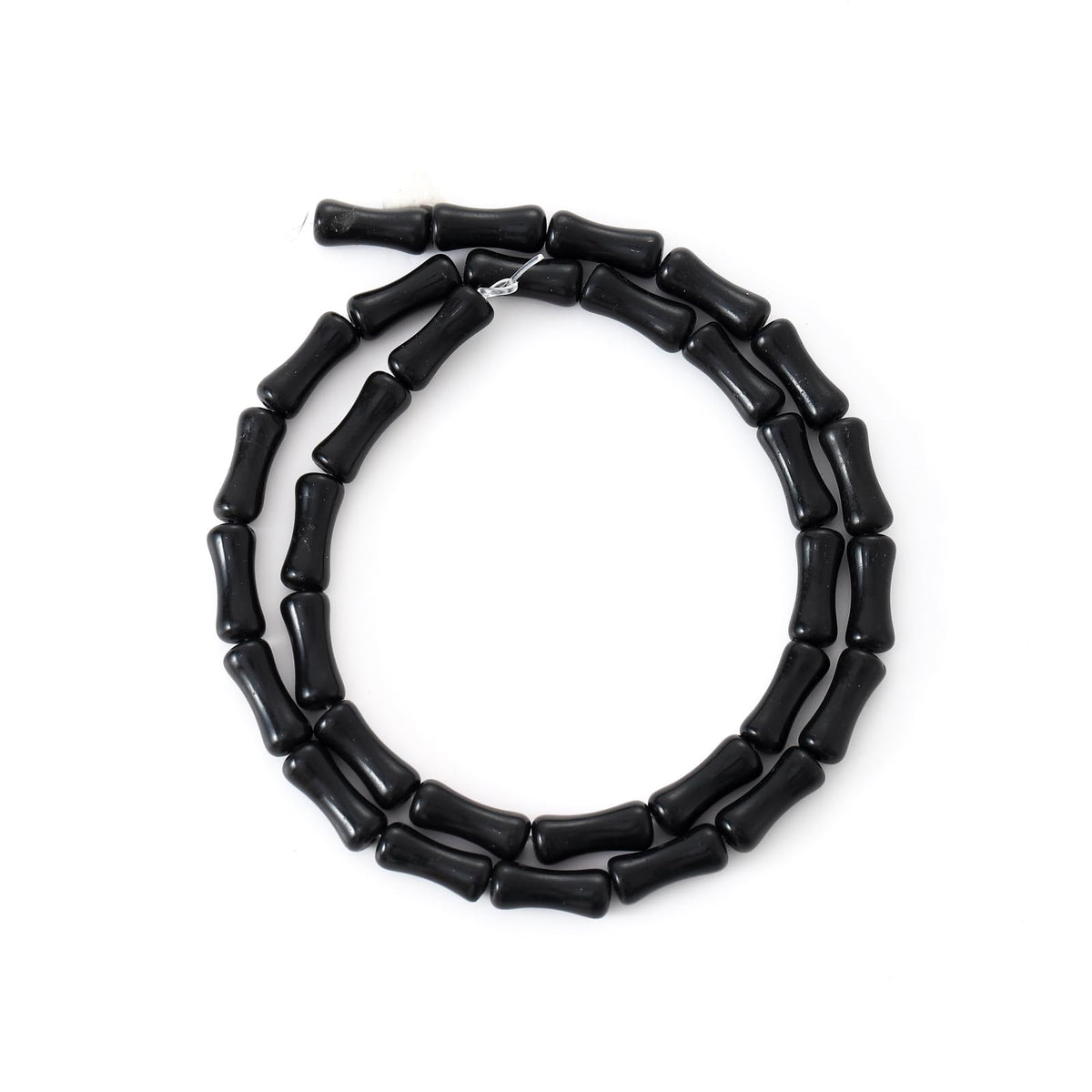 5x12mm Natural Black Agate Stone Bamboo Shape Gem Healing Energy Loose Spacer Beads for DIY Necklace Bracelet Earring