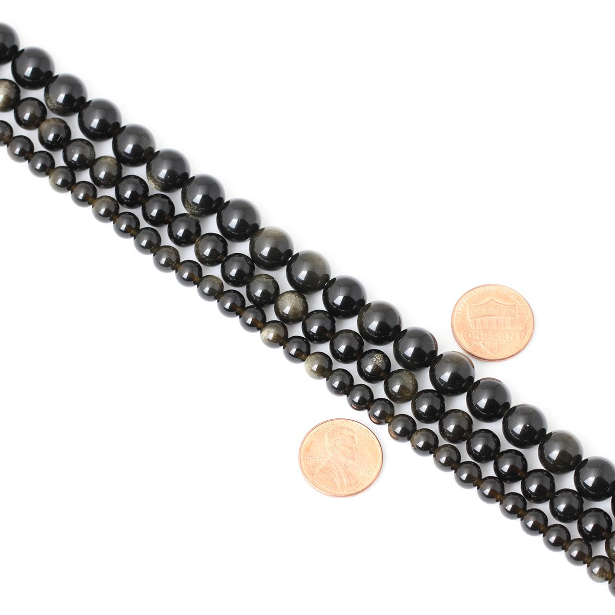 CHEAVIAN 45PCS 8mm Natural Golden Obsidian Gemstone Round Loose Beads Crystal Energy Stone Healing Power for Jewelry Making 1 Strand 15"