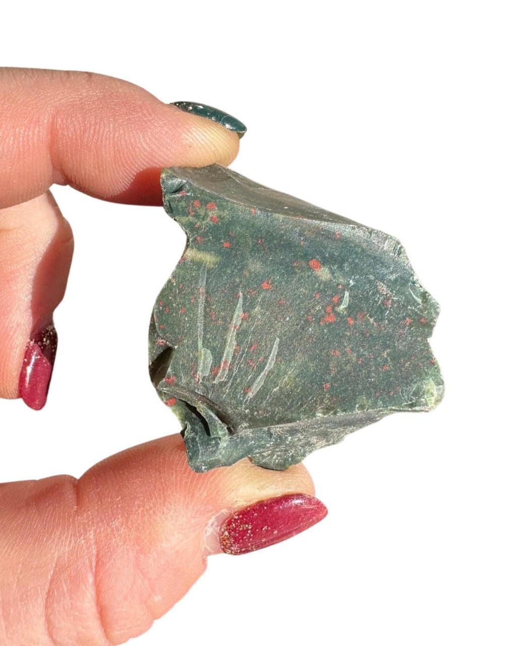 Large 1.25-2.0” Natural Healing Stones for Love, Meditation, Chakra, Reiki, Crystal Grid, Energy Work, Tumbling, Wire Wrapping, and Spiritual Home Decor (Bloodstone)