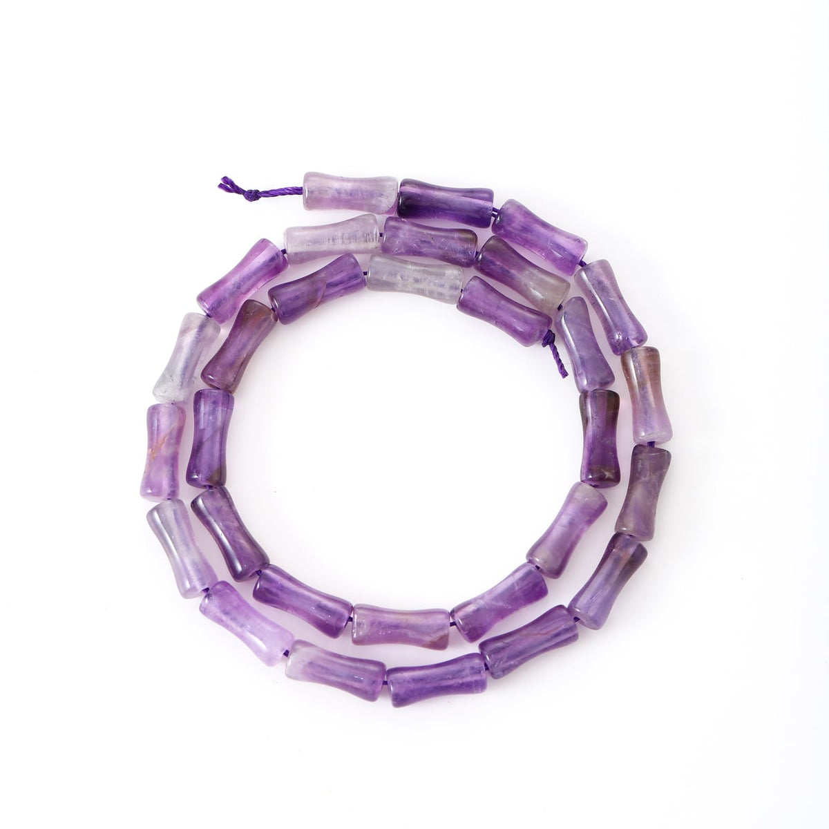 5x12mm Natural Amethyst Stone Bamboo Shape Gem Healing Energy Loose Spacer Beads for DIY Necklace Bracelet Earring