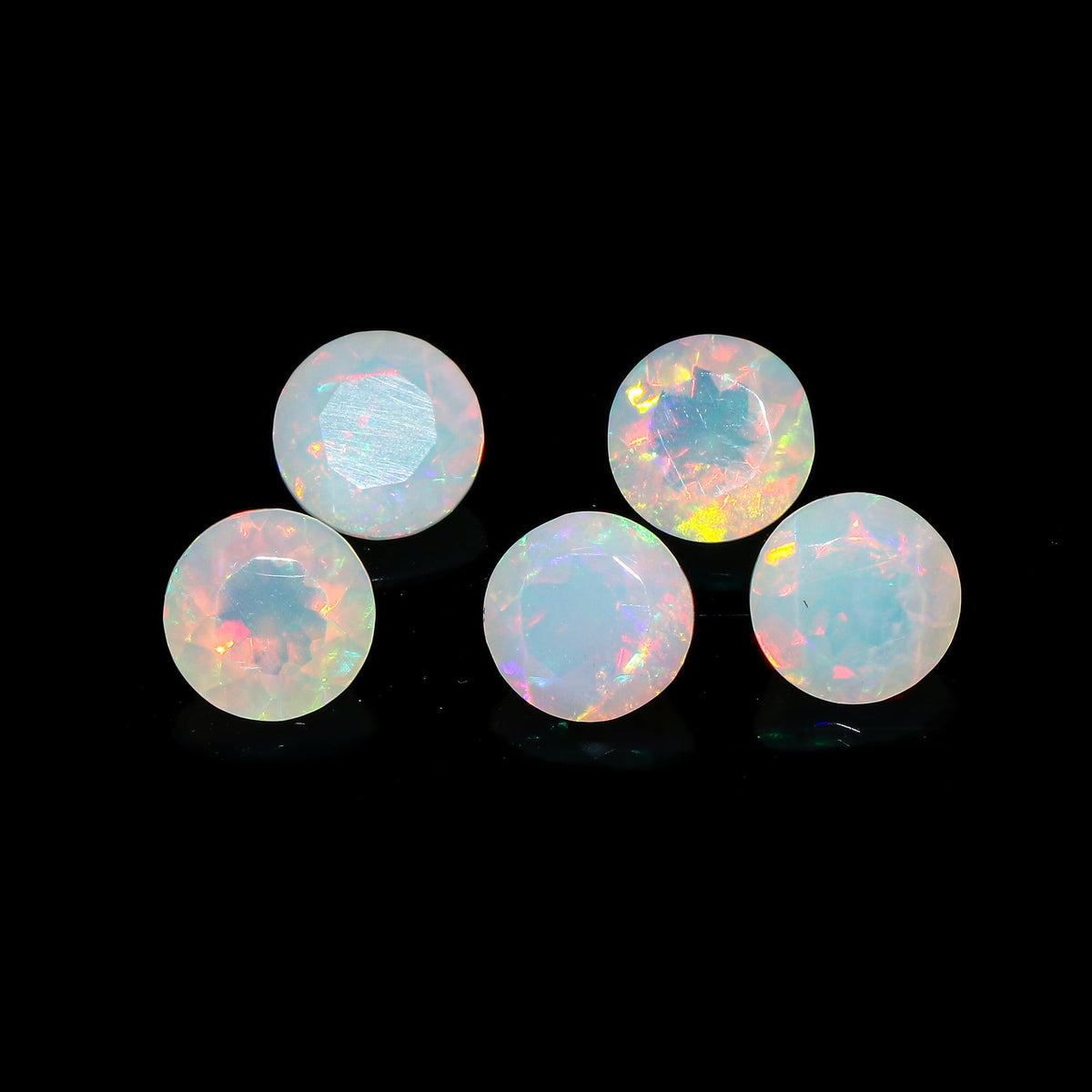 2 Pcs,7X7 MM, YASHEE Natural Ethiopian Opal,Briliant Cut, Round, Shape, Jewelry Making Supply, Chakra Energy Healing Gemstone, Real Crystal, Birthstone, Wholesale deal