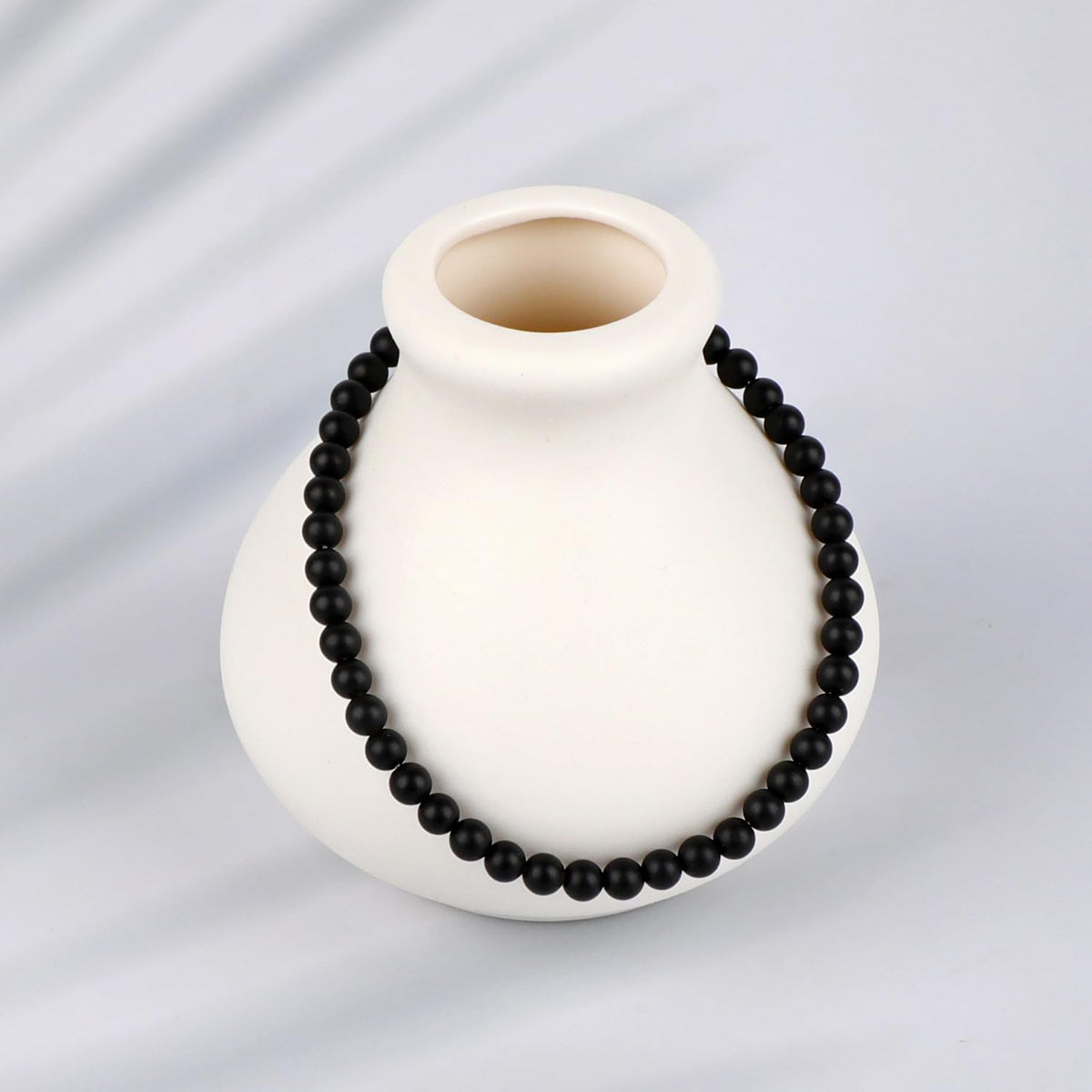 LPBeads Handmade Natural Gemstone Stretch Elastic 4mm Matte Black Onyx Bracelet Healing Crystal Round Stone Beads Jewelry Gifts for Women Men