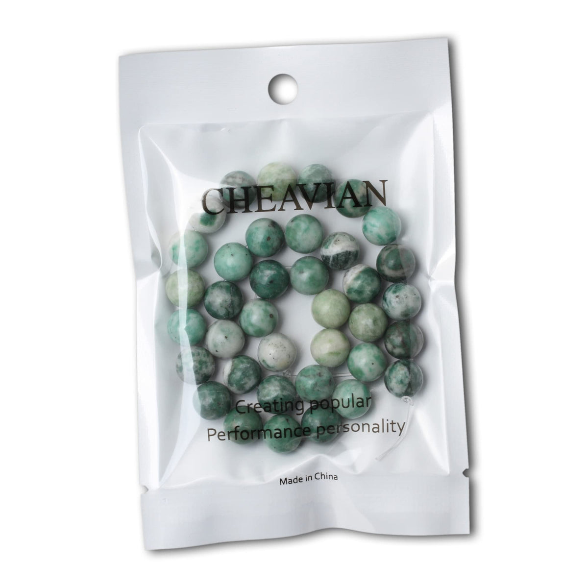 CHEAVIAN 35PCS 10mm Natural Qinghai Jade Gemstone Round Loose Beads for Jewelry Making 1 Strand 15 Inches