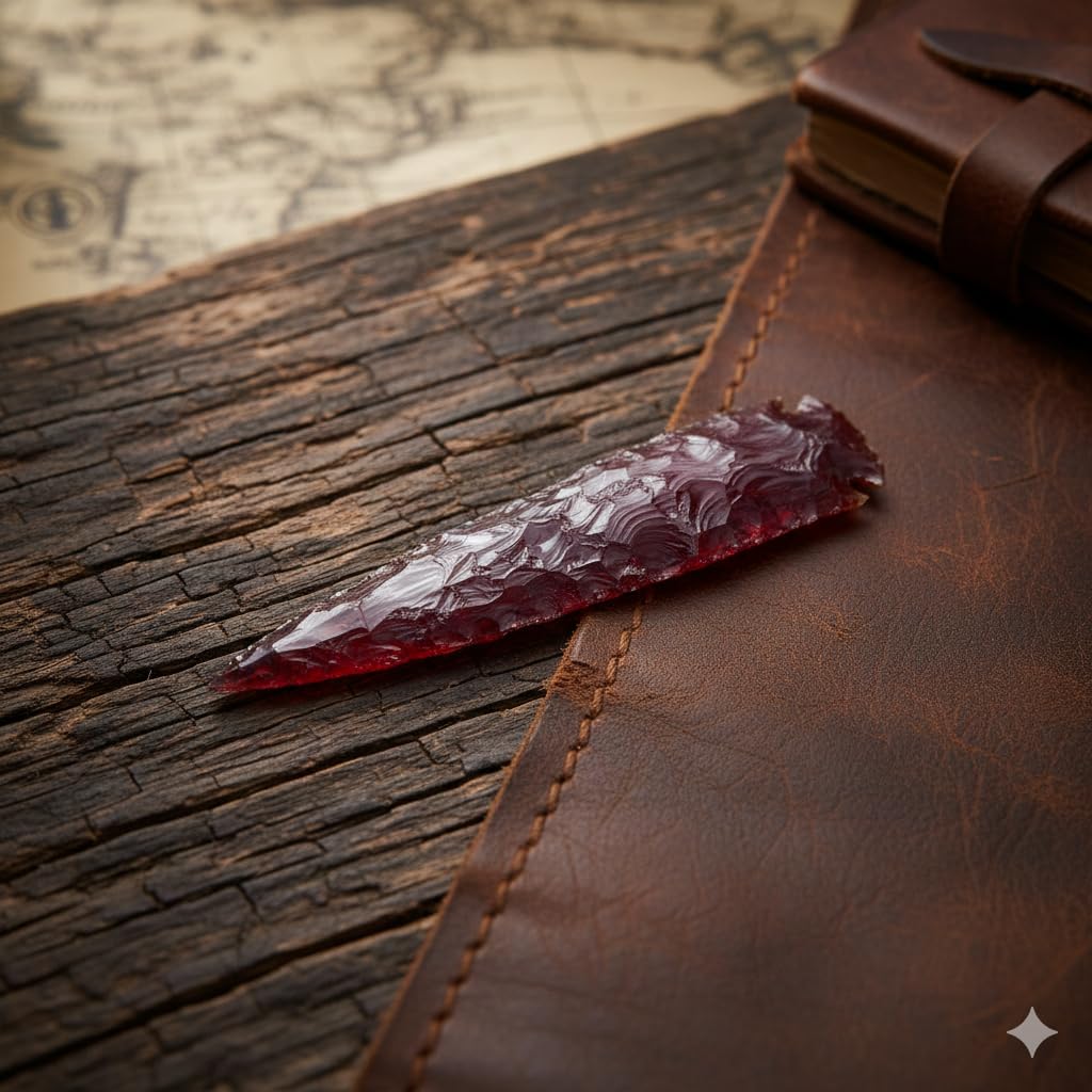 ForestOfCrystals 6 Inch Large Red Obsidian Arrowhead β Handcrafted Crystal Spearhead β Decorative Healing Stone Point for Protection, Meditation, and Home Decor Authentic Gemstone