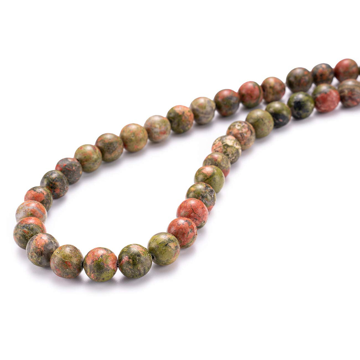 BEADIA Natural Unakite Stone Round Loose Semi Gemstone Beads for Jewelry Making 8MM 44PCS
