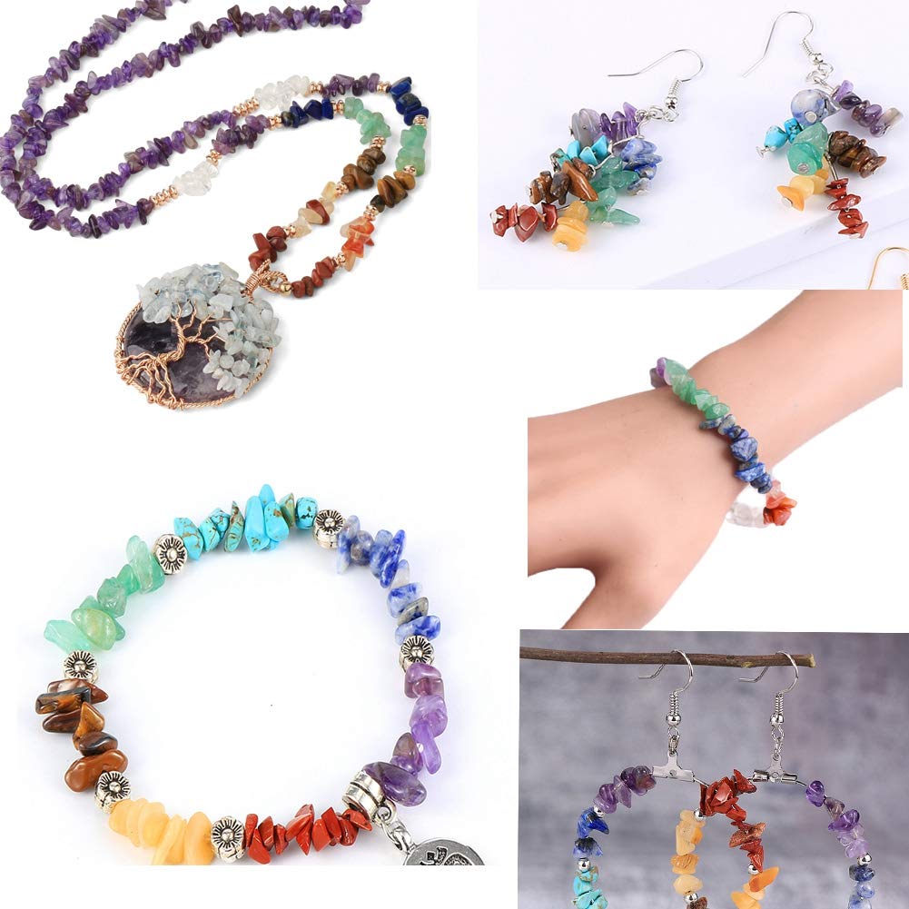Natural Chip Stone Beads Red Agate 5-8mm About 400 Pieces Irregular Gemstones Healing Crystal Loose Rocks Bead Hole Drilled DIY for Bracelet Jewelry Making Crafting (5-8mm, Red Agate)
