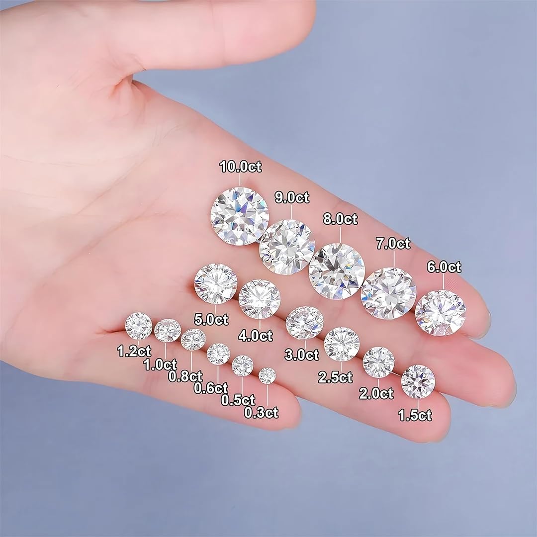 4-10mm Loose Moissanite Stone Garnet Pink Color Various 4 Colors Moissanites Gesmtone 0.3-4ct VVS1 Clarity Gems (Dark Pink, 6.5mm 1ct)