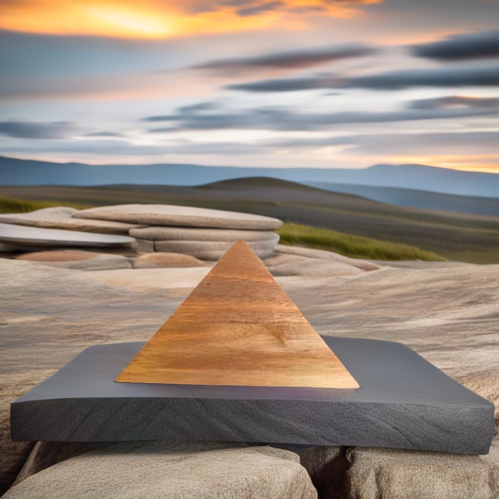 Sacred Geometry Powerful Energy Generator Wish Pyramid Handmade Mango Wood for Abundance, Healing & Meditation, Yoga, Vastu, Feng Shui Desk Decor for Mindfulness & Great Spiritual Gift