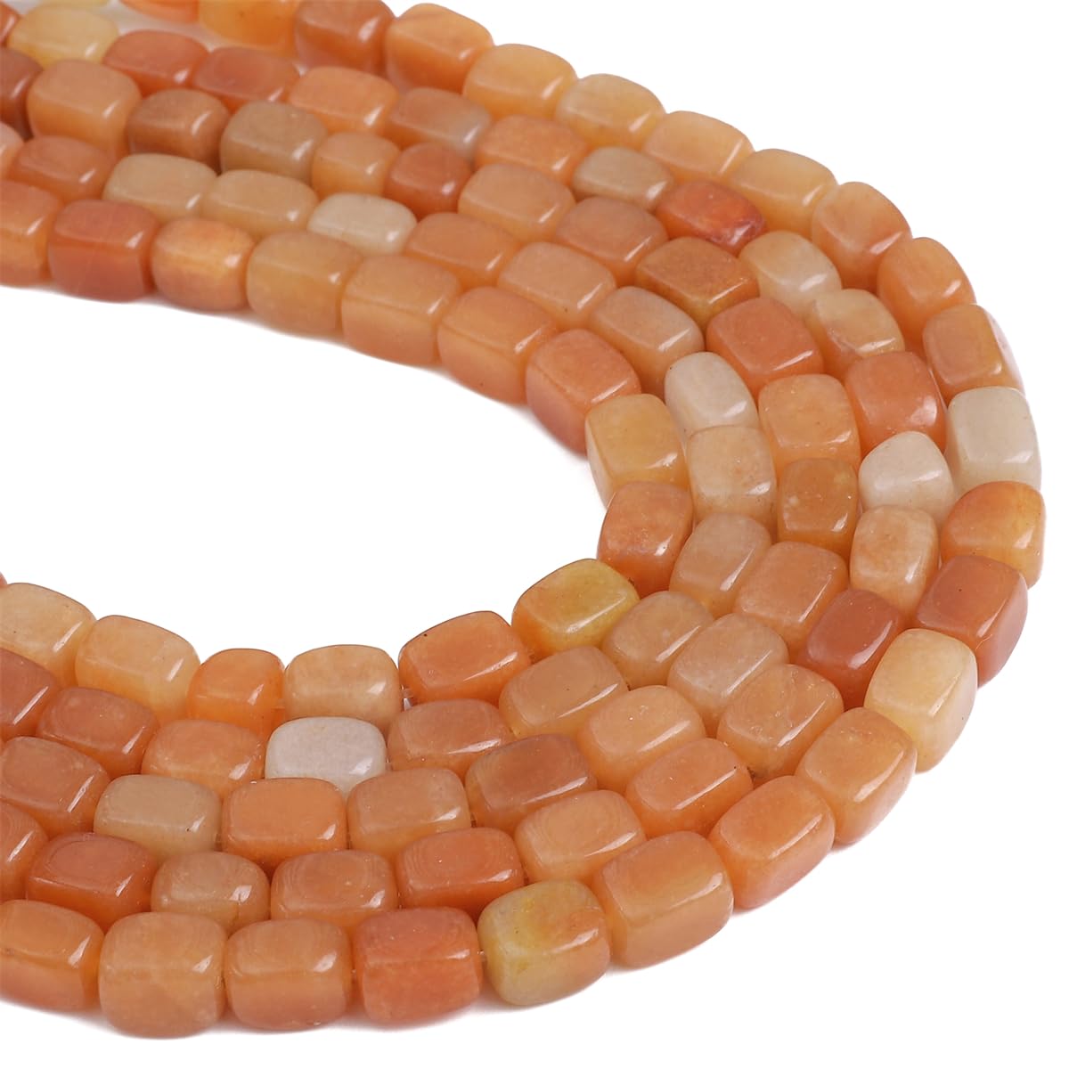 BEADIA Natural Red Aventurine Cuboid Stone Loose Semi Gemstone Beads for Jewelry Making 8mmx12mm 38cm/Strand
