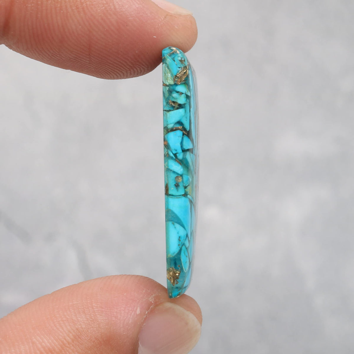 REAL-GEMS 35.3 Ct. Shiny Copper Turquoise Natural Emerald Cut Loose Gemstone For Jewelry