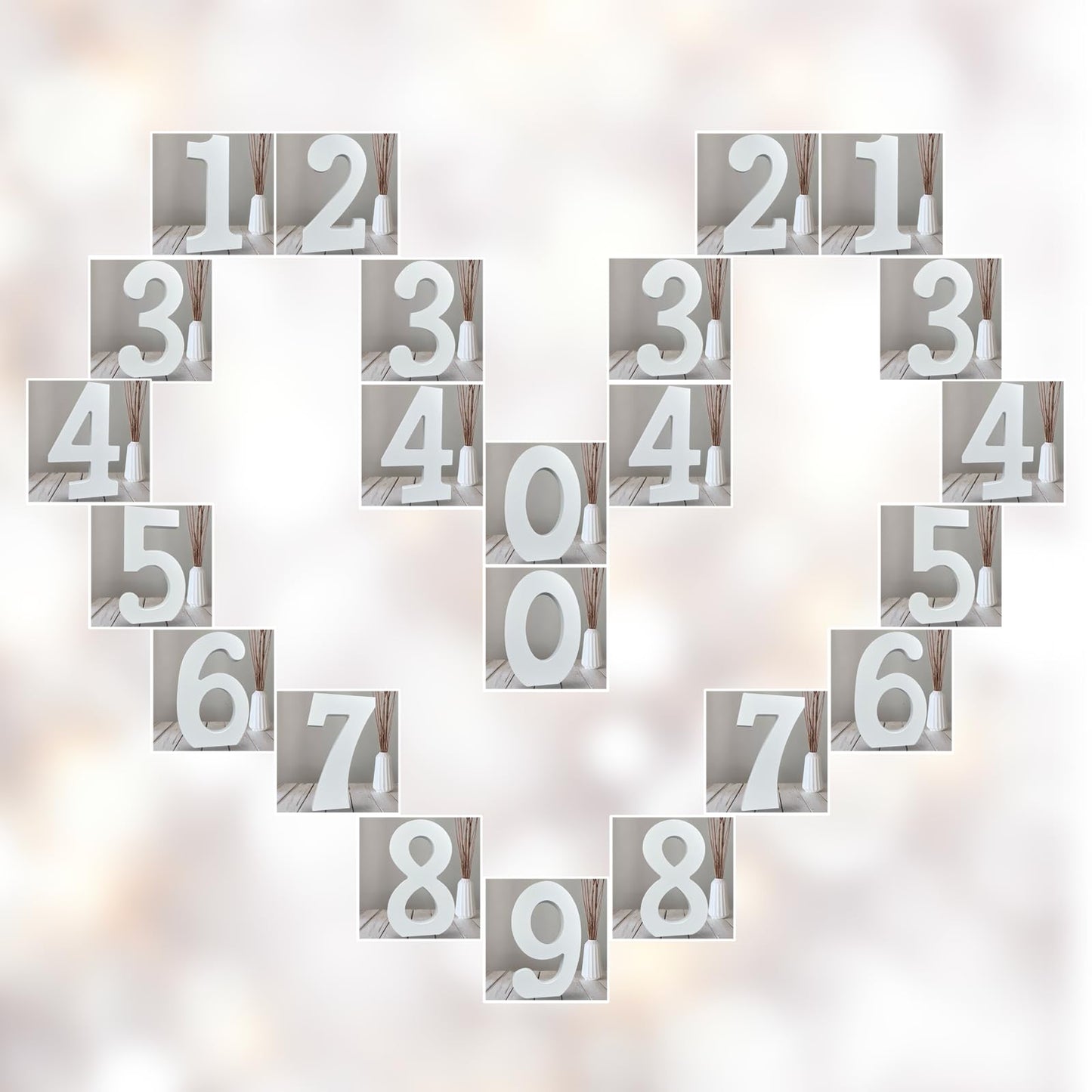 AOCEAN 10 Inch White Wood Numbers Unfinished Wood Number for Wall Decorative Standing Numbers Slices Sign Board Decoration for Craft Home Party Projects (2)