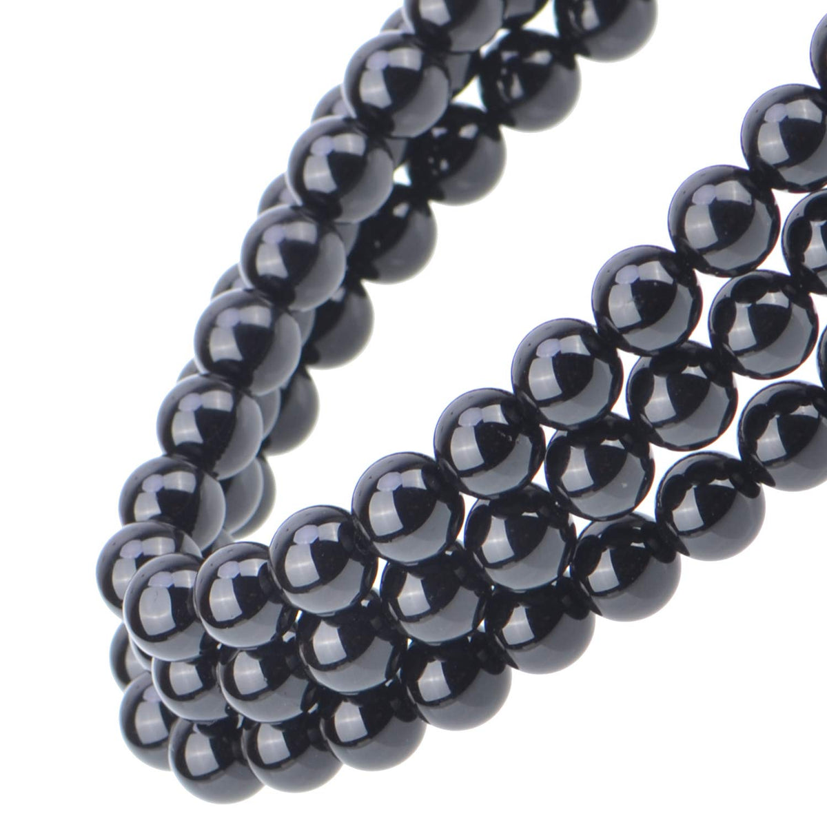80Pcs Natural Crystal Beads Stone Gemstone Round Loose Energy Healing Beads with Free Crystal Stretch Cord for Jewelry Making (Black Onyx, 10mm)