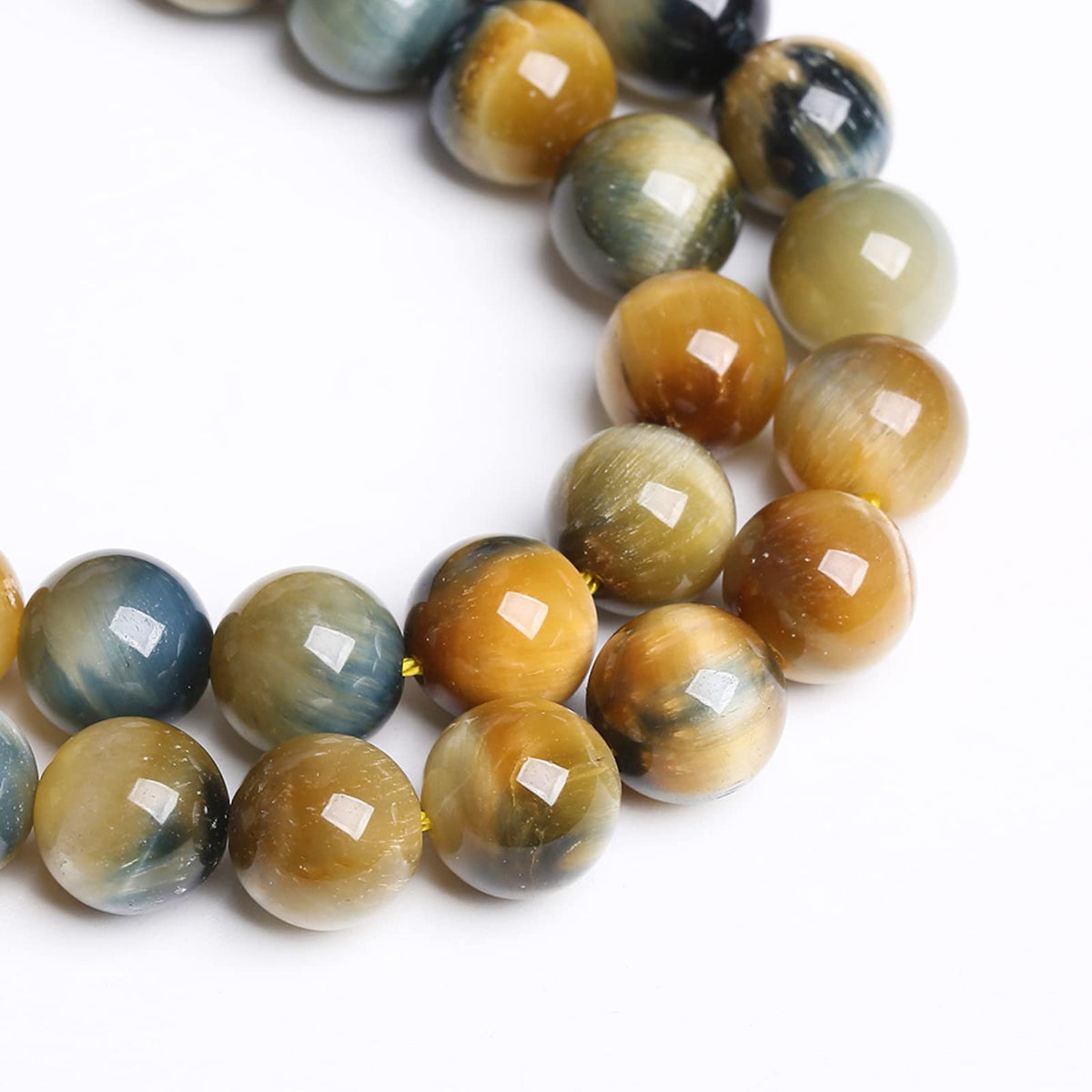 6mm 60PCS Natural Stone Dreamlike Blue Tiger Eye Beads for Jewelry Making DIY Bracelet
