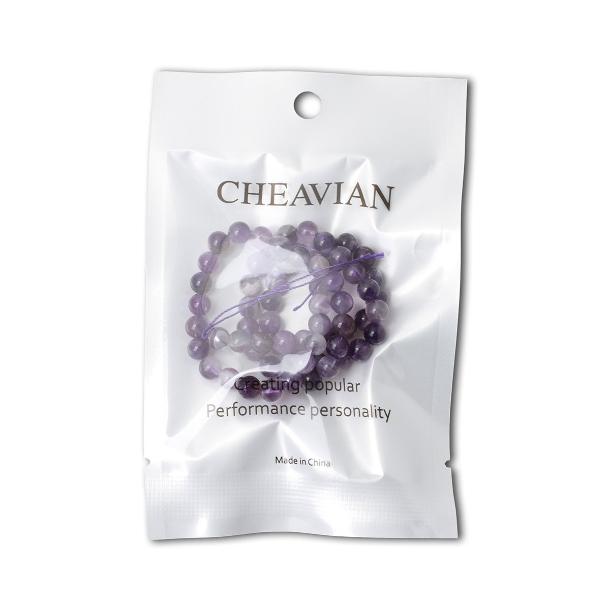 CHEAVIAN 60PCS 6mm Natural Dog Teeth Amethyst Gemstone Round Loose Beads Crystal Energy Stone Healing Power for Jewelry Making 1 Strand 15"