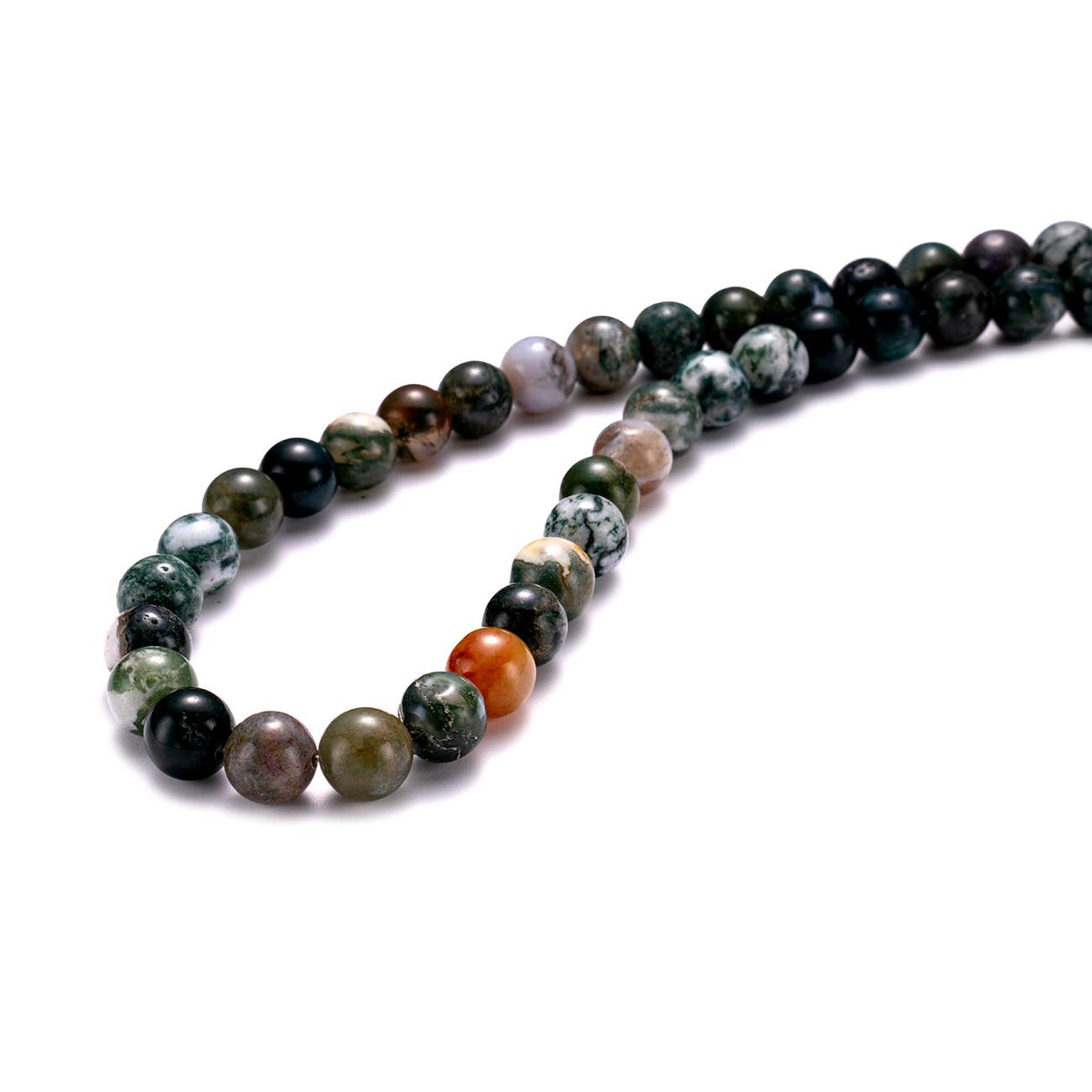 BEADIA Natural India Agate Stone Round Loose Semi Gemstone Beads for Jewelry Making 6MM 61PCS