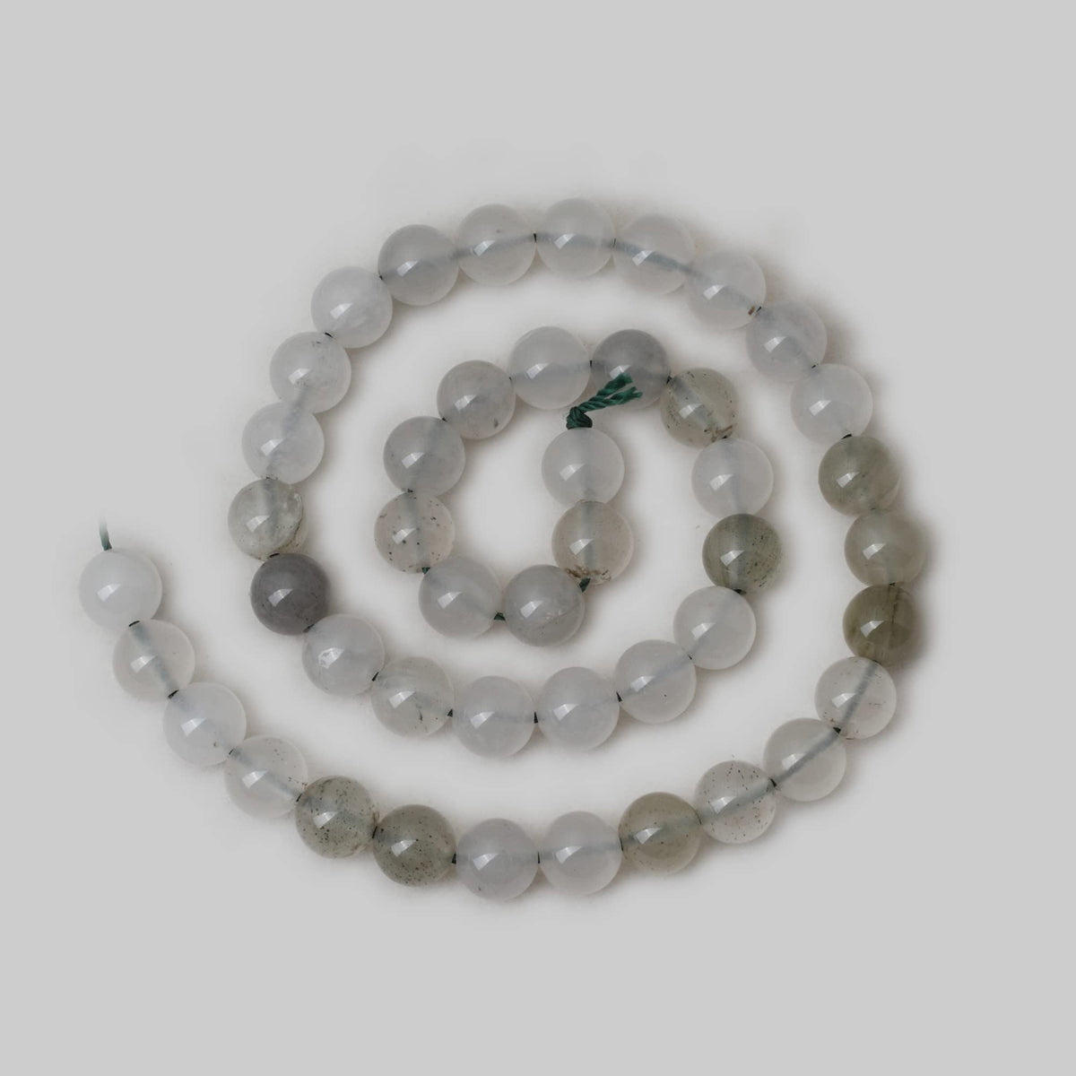 CHEAVIAN 45PCS 8mm Natural Light Green Ice Quartzite Crystal Round Loose Beads for Jewelry Making 1 Strand 15"