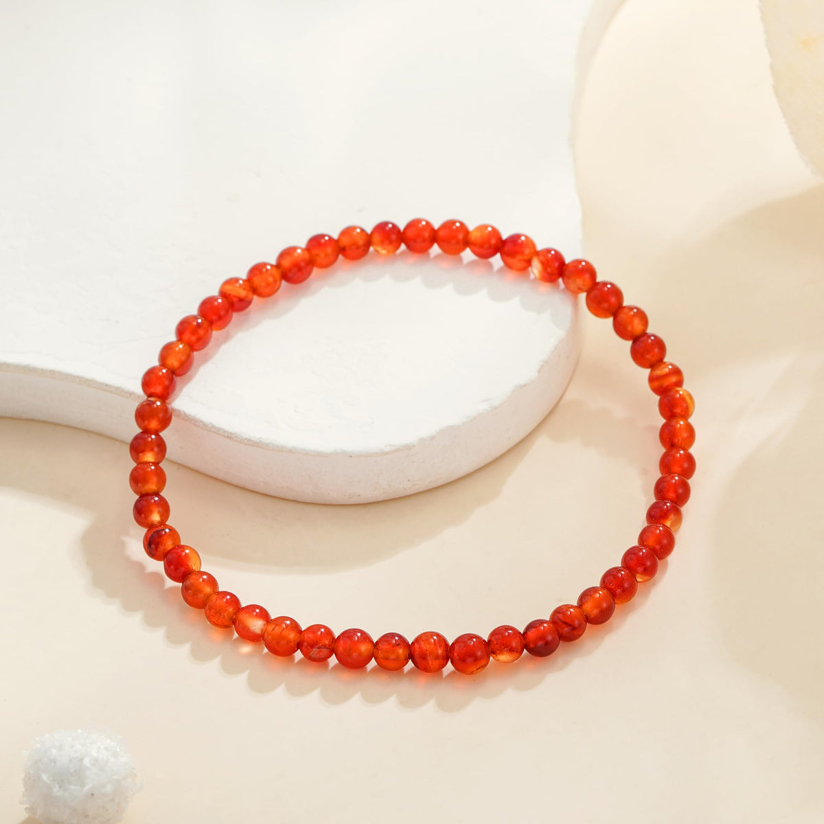 Treasure Bender Red Beaded Protection Bracelet for Women Men, Attract Good Luck and Prosperity, Natural Gemstone Healing Crystals Bracelet Jewelry Gifts for Women Men (Carnelian)
